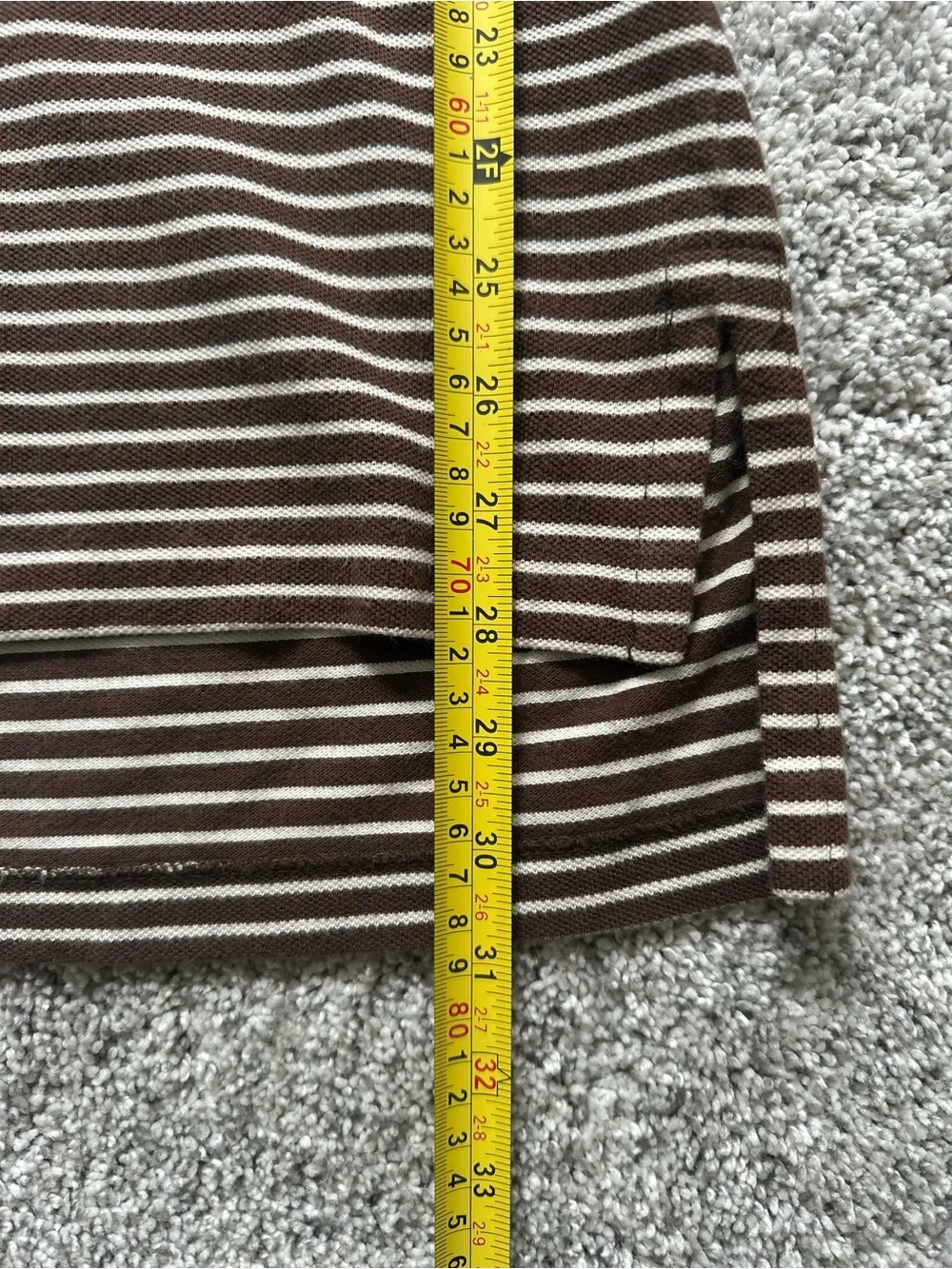 Vintage Polo by Ralph Lauren Brown and White Striped Polo Shirt